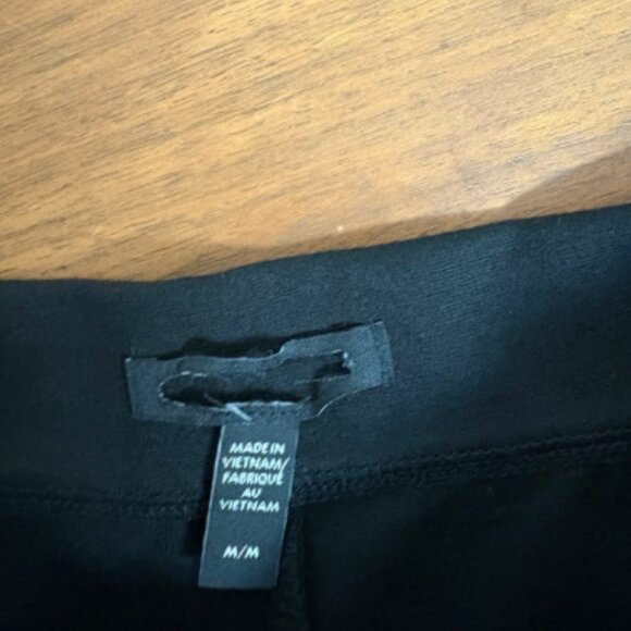 EILEEN FISHER PONTE KNIT BLACK WIDE LEG CROP ANKLE PULL ON PANTS $198 M - Picture 6 of 10